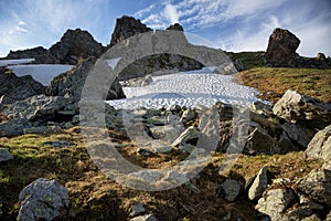 Rocks and snowfields