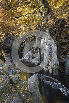 Rocks of Solitude Gorge on the North Esk River in Scotland.