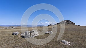 Rocks in Steppe Saikhan Bulgan Mongolia