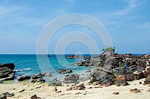 Rocks and stone beach Islands. Thailand nature landscape