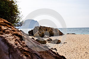 Rocks and stone beach. Thailand nature landscape.