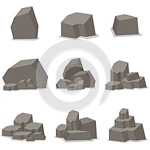 Rocks and stones set element vector