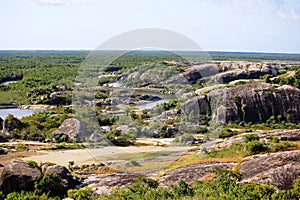 Rocks surrounded by green vegetation, Chaval city, Maranhao