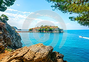 Rocks and Sveti Stefan