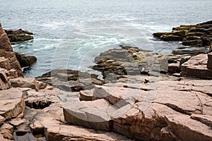 The rocks at Thunder Hole in Acadia National Park in Maine