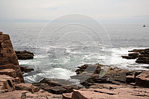 The rocks at Thunder Hole in Acadia National Park in Maine