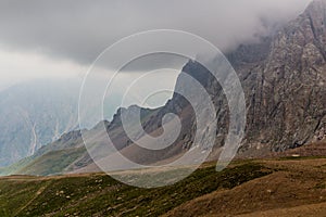 Rocks in Trans-Ili Alatau Zailiyskiy Alatau mountain range near Almaty, Kazakhst