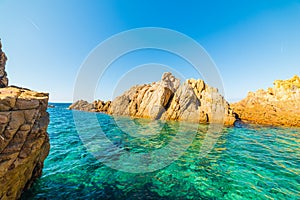 Rocks and turquoise water in Costa Paradiso