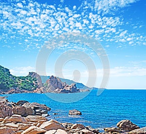 Rocks under a cloudy sky