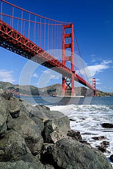 Rocks under Golden Gate Bridge