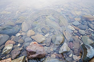 Rocks under water