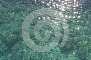 Rocks under water