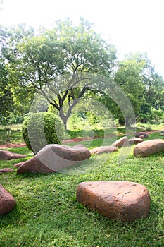 Rocks used for Landscaping in a Garden