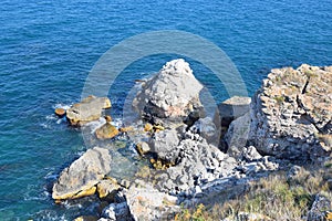 Rocks View from Top in Kamen Bryag High Cliffs Bulgaria