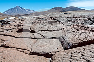 Rocks, volcano and a amazing view, piedras rojas, Atacama Chile photo
