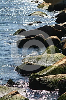 Rocks and water
