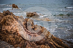 Rocks in the water of the Mediterranian Sea