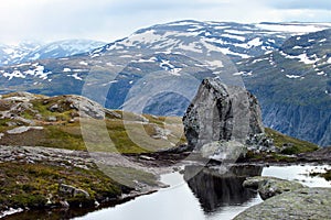 Rocks on the way to Trolltunga, Norway.