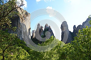 The rocks on which there are monasteries of Meteora