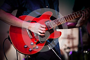 Rockstar playing solo on guitar