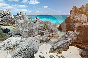 Rocky bay in Bermuda island