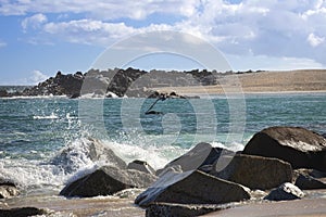 Rocky beach along the Sea of Cortez