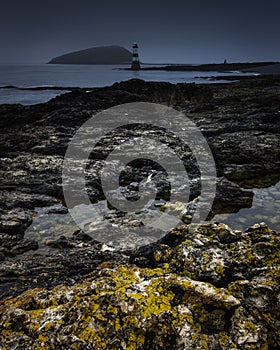 Rocky beach on Anglesey island