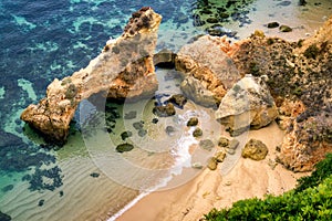 Rocky beach with clear water