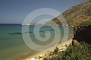Rocky beach on Crete island