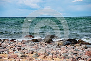 rocky beach in Hiiumaa island Estonia