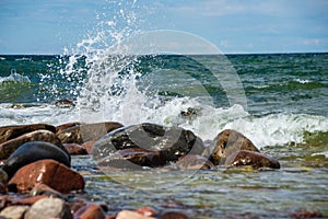 rocky beach in Hiiumaa island Estonia