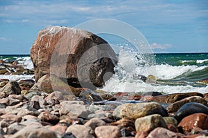 rocky beach in Hiiumaa island Estonia