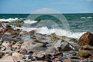 rocky beach in Hiiumaa island Estonia