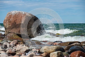 rocky beach in Hiiumaa island Estonia