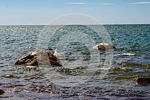 rocky beach in Hiiumaa island Estonia