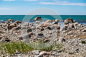 rocky beach in Hiiumaa island Estonia