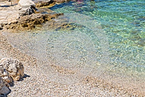 Rocky beach in Istria, Croatia