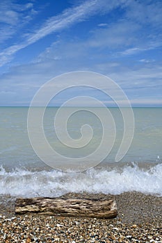 Rocky beach at the lake