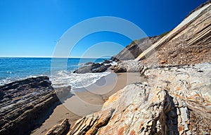 Rocky beach near Goleta at Gaviota Beach state park on the central coast of California USA