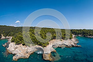 Rocky beach near Pula, Croatia