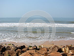 Rocky Beach and Open Sea - Payyambalam Beach, Kannur, Kerala, India
