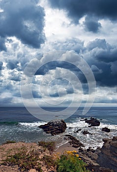 Rocky Beach on a Stormy Day in Malibu California