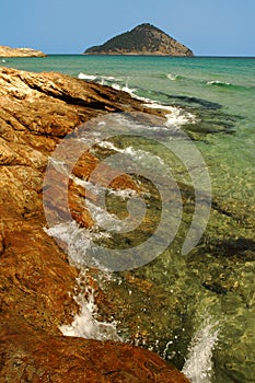 Rocky beach in Thassos island, Greece