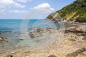 Rocky beach in Waterfall Bay, Koh Lanta,