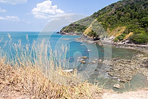 Rocky beach in Waterfall Bay, Koh Lanta,