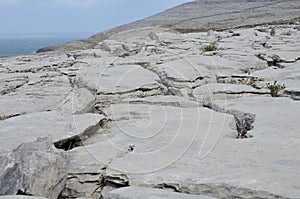 Beautiful landscape in burren with its rocky ground photo