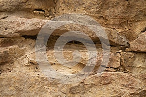 Rocky brick wall. stone wall background. abstract grunge texture. old brown masonry