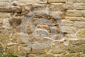 Rocky brick wall. stone wall background. abstract grunge texture. old brown masonry