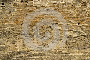 Rocky brick wall. stone wall background. abstract grunge texture. old brown masonry