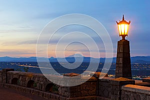 Rocky Butte Viewpoint at Sunset in Portland Oregon at sunser